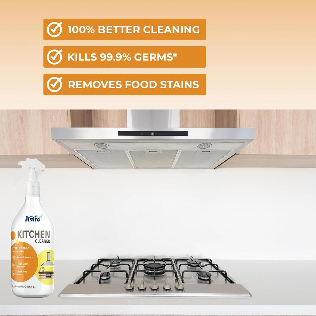 Astro Plus Kitchen Cleaner Spray For Stubborn Oil And Grease Removal On Stoves And Chimneys Powerful Surface Hygiene Care