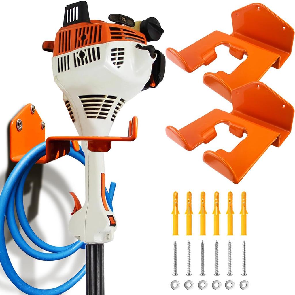 Wall Mounted  Rack Iron Universal Weeder Eater Hanger Support Replacement Heavy Duty Garage Storage Hanger