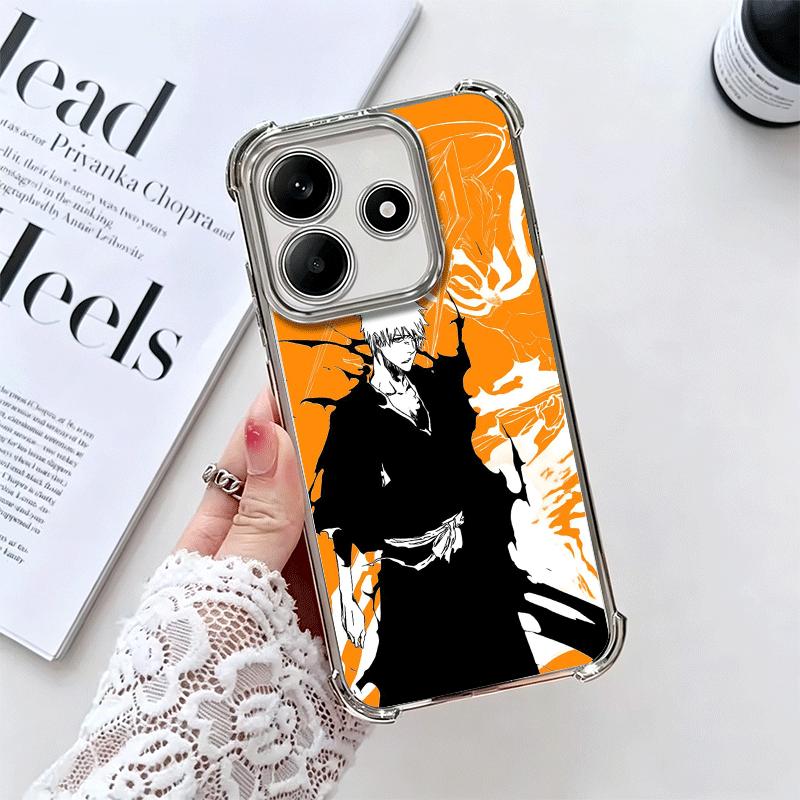 Bleach Kurosaki Ichigo Plating Phone Case For Xiaomi Redmi Note 14 15 Pro Plus 13 12 11 11S 11T 10 9S 9 5G Anti-Fall Airabag Cov