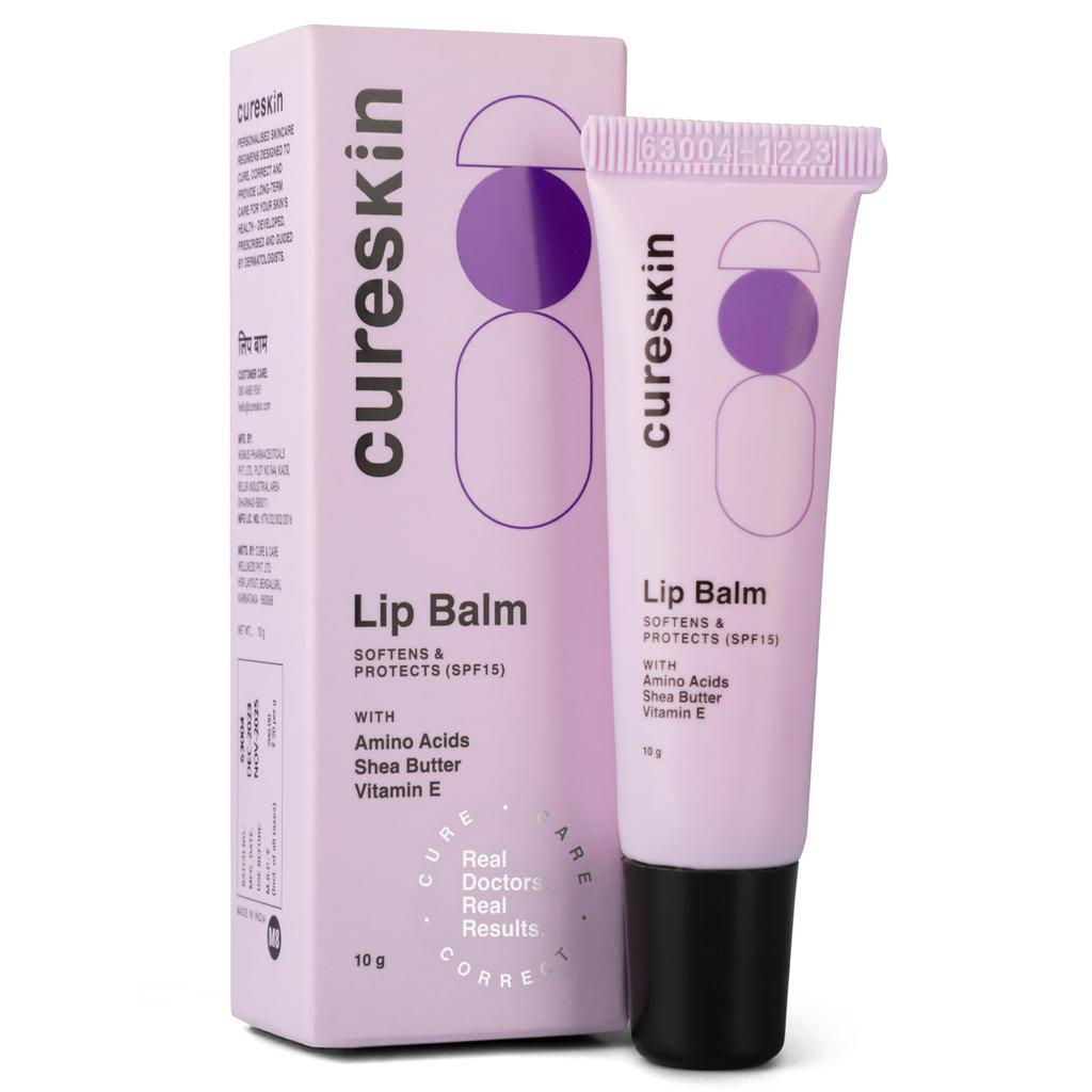 Cureskin Lip Balm With Spf 15 | Lip Balm For Dark Lips | With Amino Acids, Shea Butter & Uv Filters | Hydrates, Protects & Brightens Lip