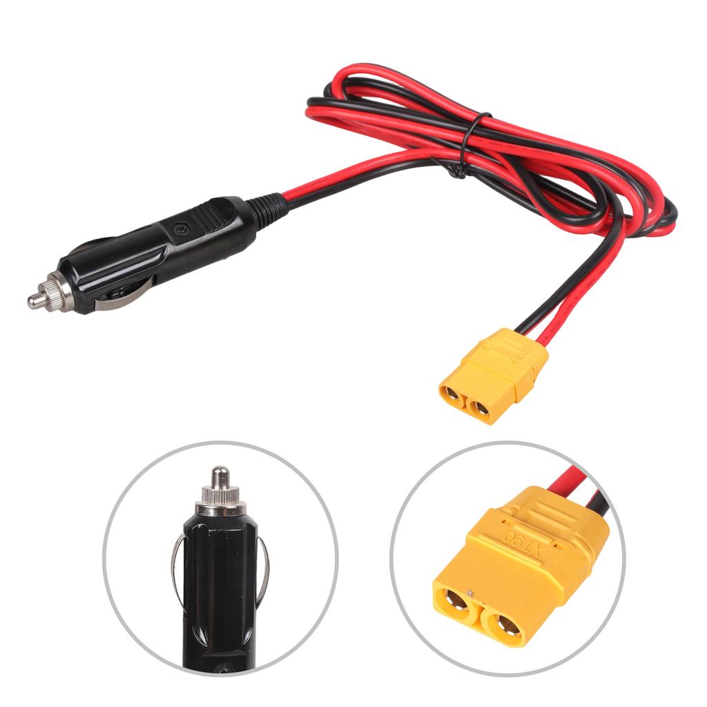 XT90 Female To 12V Car Lighter Male Adapter Cable XT90 To Car Lighter Power Cord For Portable Power Stations 100/150cm