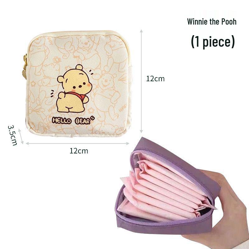 Cute Bear Sanitary Pad Storage Bag - Portable Oxford Cloth Period Bag for Girls