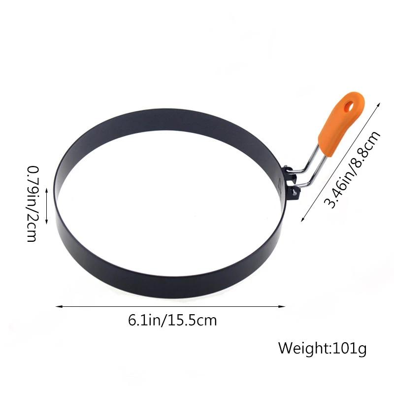 2/4pcs Per Set 6 Inch Professional Pancake Ring Stainless Steel Fried Egg Ring Griddle Shapers for Breakfast Omelette Sandwich