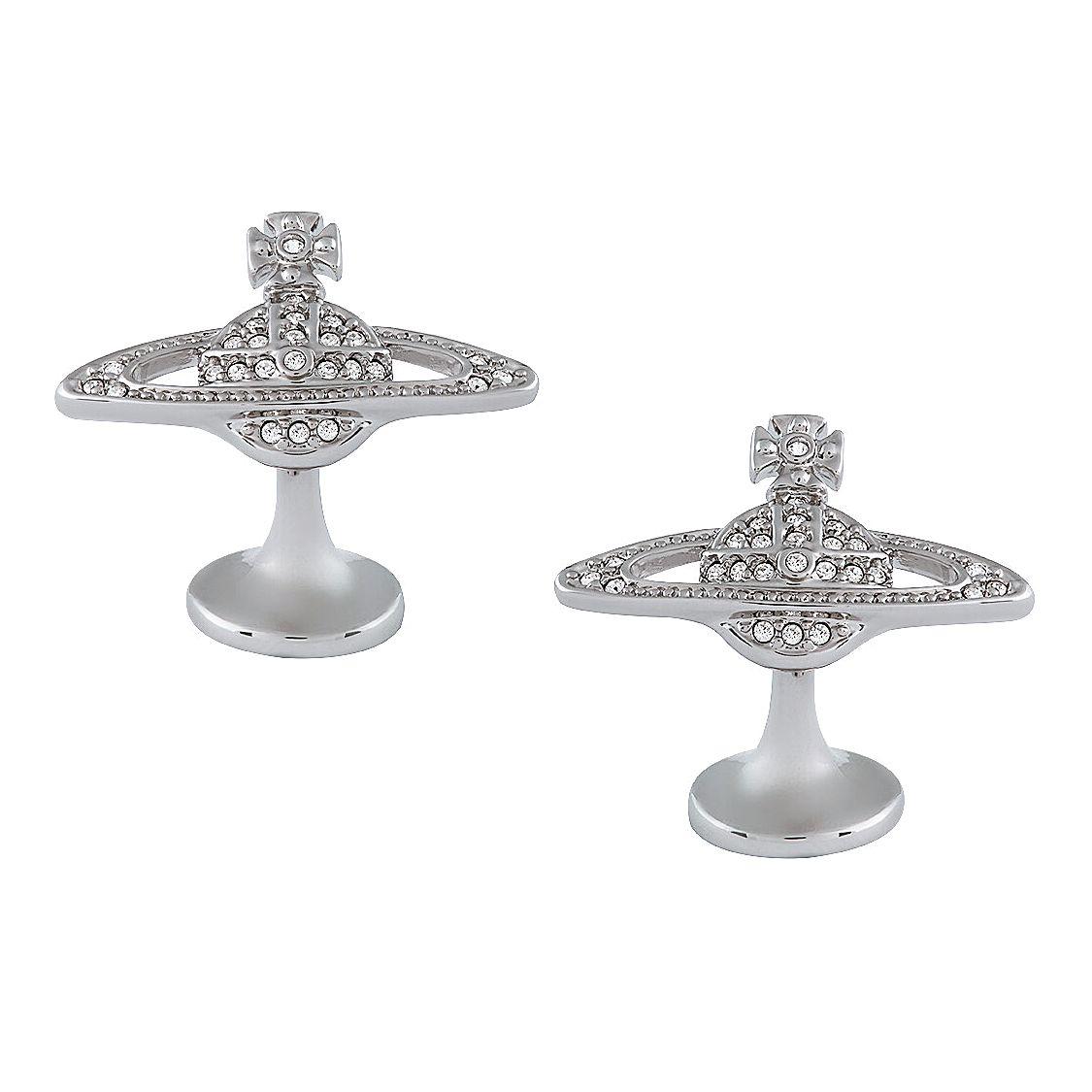 

Vivienne Westwood Mini Bas Relief Cufflinks Saturn Brass Cubic Zirconia Men Cufflinks Silver 6503000302P116P116 Basic Packaging-Box Not Included,F,Silver
