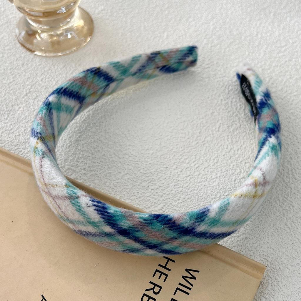3 Cm Autumn Winter Woolen Plaid Sponge Padded Hairband Headband Adult Hair Accessories Hair Jewley