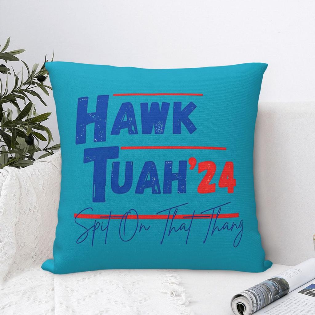 Hawk Tuah 24 Square Pillow Covers Polyester Room Cushion Case Cool Throw Pillow Case 4545