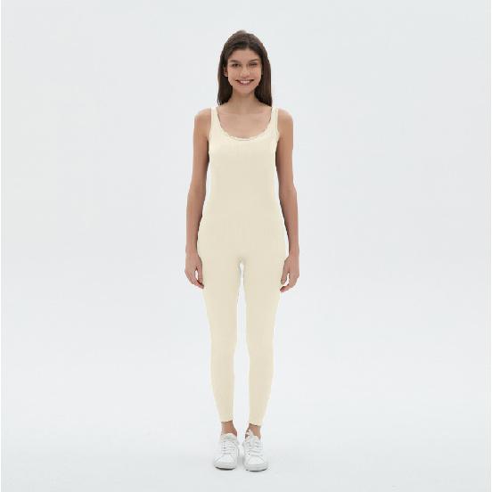 New Thread Tight Fitting Abdominal Jumpsuit Seamless Elastic Fitness Running Sports Jumpsuit Set For Women