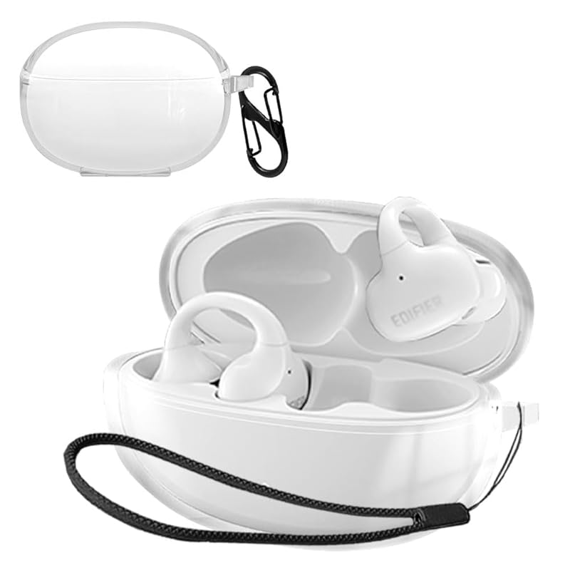 

For Edifier LolliClip case [HVUYAL] transparent lightweight TPU material Charging compatible Leave it on Equipped with a hook to prevent loss Scratch