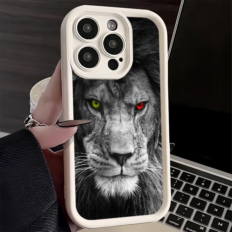 Lion Male Man King Phone Case for iPhone 16 17 Air 16E 15 Pro Max 14 Plus 13 12 Mini Capa Soft Shell Silicone Funda