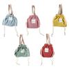 Canvas Thermal Corduroy Food Storage Bags Small Handbag Lunch Box Drawstring Picnic Tote Lunch Bag