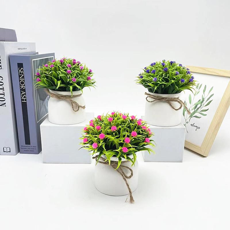 Gypsophila Plastic Paniculata L Potted Plant Bonsai With Roped Bow Wedding Decor