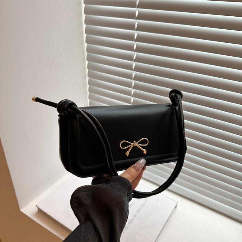 

Летняя новая красивая повседневная универсальная сумка-мессенджер с бантом, портативная, на плечо, под мышку чёрный