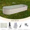 Galvanized Raised Garden Bed Kit Outdoor Metal Planter Box for Backyard Gardening Planting Vegetables and Patio 70.8x23.6x11.8