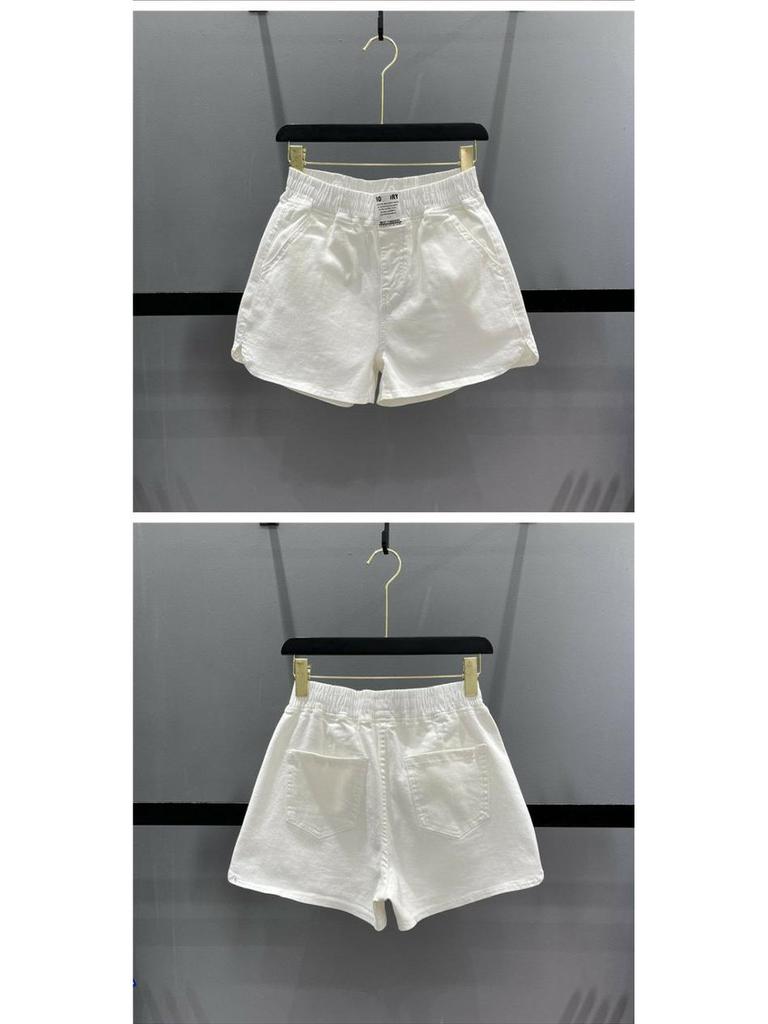 ZZ Women's Plus Size Candy Color Elastic Waist Loose A-Line Shorts