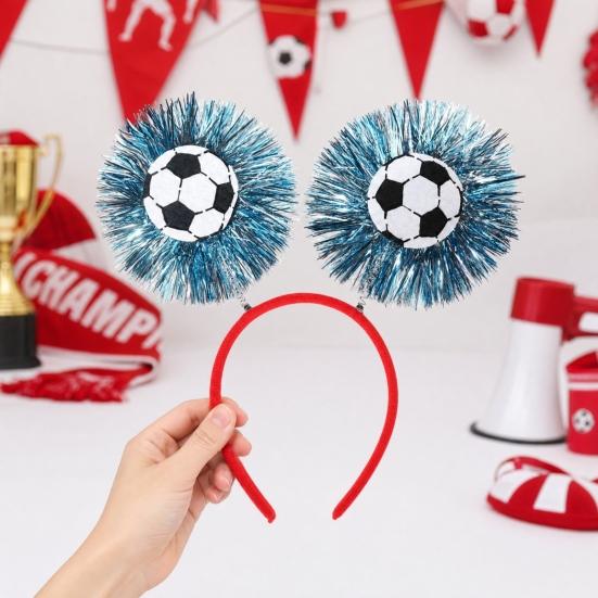 Football Headband with 3D Football Patch Anti-Slip Comfortable Hair Hoop for Adults