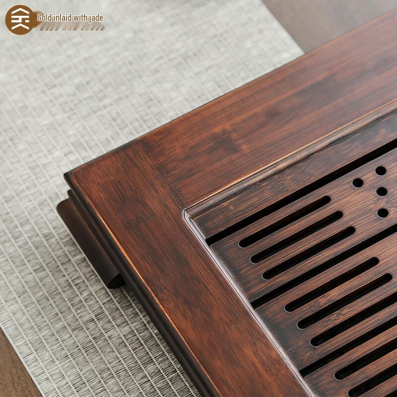 Bamboo Tea Tray with Water Storage and Drainage
