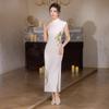 1011 spring and summer new white embroidered cheongsam women's high-end literary and retro new Chinese sleeveless daily young models