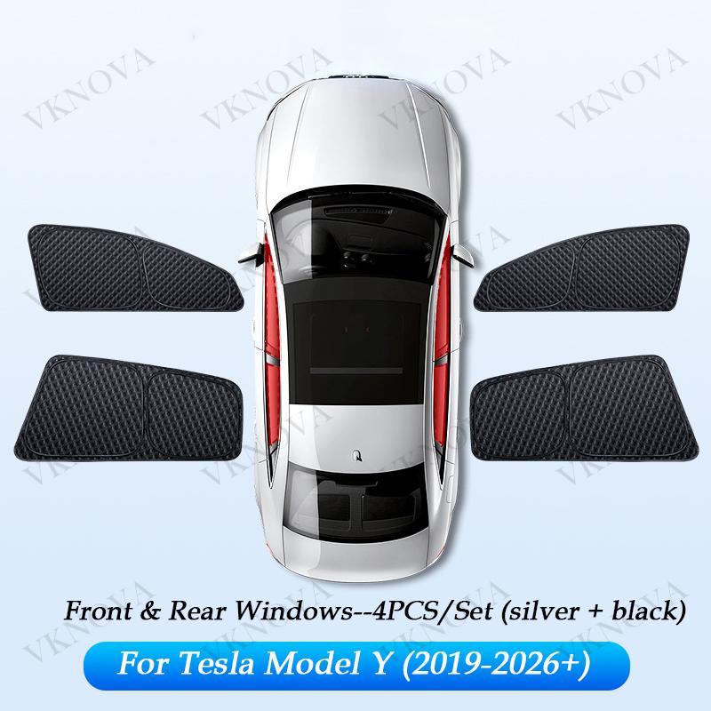 For Tesla Model YL 3 Y Juniper Highland 2025-2017 Upgraded Sunshade Side Window Shade Cover Windshield Sun Visor Privacy CampingWindshield Sunshades