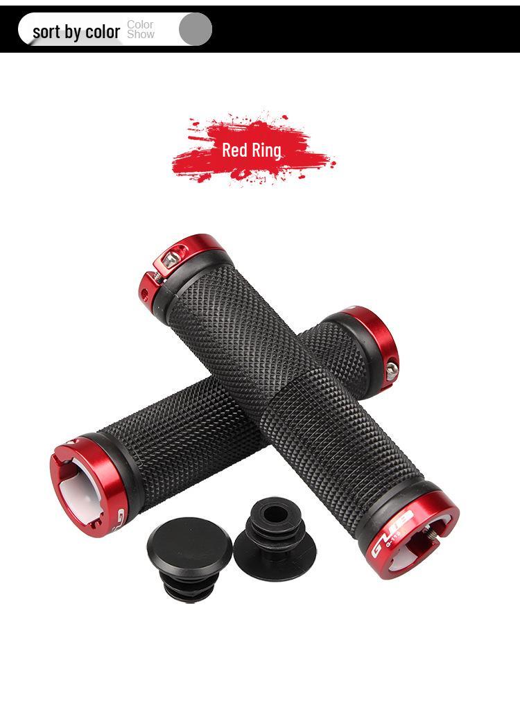 GUB113 Aluminum Alloy Mountain Bike Handlebar Grips with Lock Rings 22.2mm diameter красный