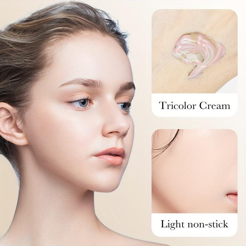 3 Color Contour Separation Cream Primer Skin Tone Correction Liquid, Primer Skin Tone Brightening Foundation Makeup Invisible Pores Moisturizing Skin