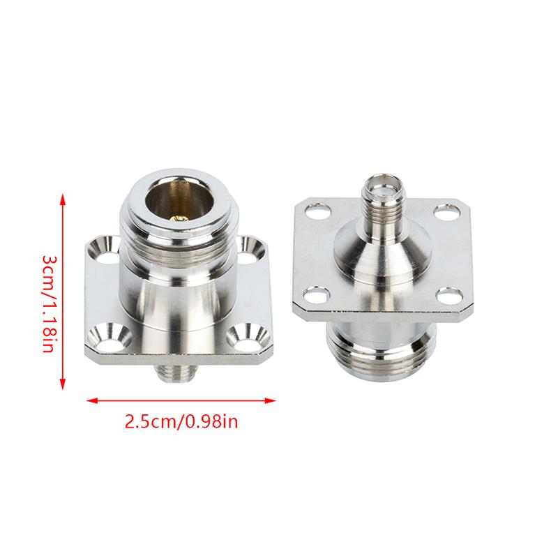 High Quality ! 1Pcs Silver N Type Female To SMA Female Water Proof Flange Connector SMA To N Female O-ring Washer