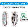 for Hyundai Key Fob Cover -2025, 5 Button Soft Full Coverage Protection Key Case for Ioniq 6 Elantra Santa Grandeur GN7 KONA Smart Key, Blue