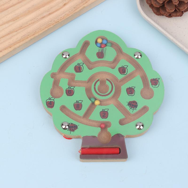 Magnetic Pen Maze Toy With Magnetic Beads, Wooden, Educational Early Childhood Toy, Kindergarten Gift Toy