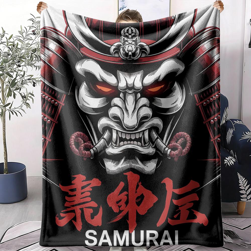 Samurai Throw Soft Flannel Throw Summer AC Blanket Lightweight Cool Nap Blanket for Sofa Bed Couch Travel 75X95CM