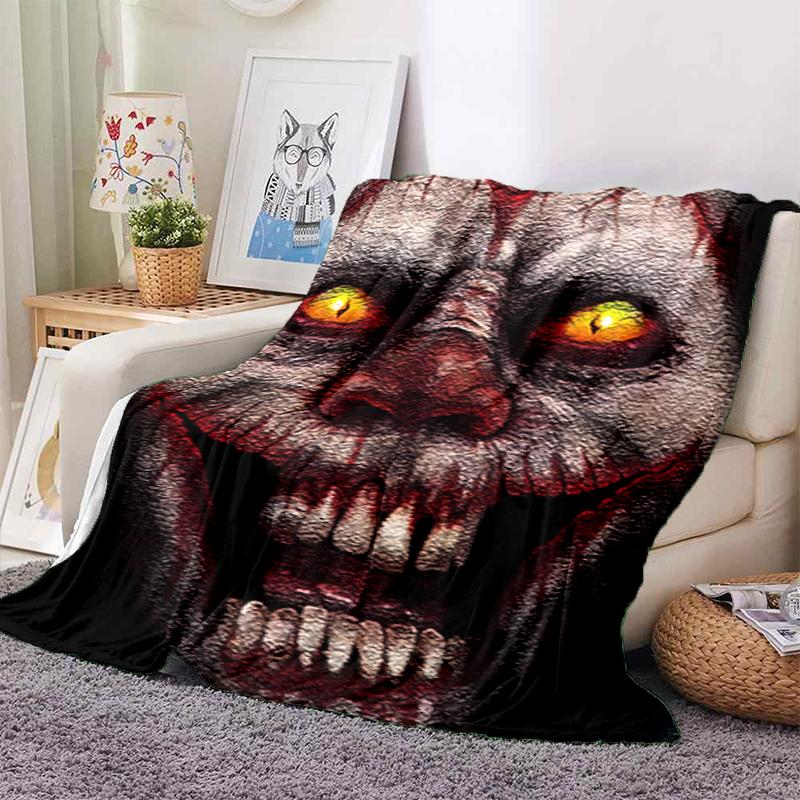 1 Stück Decke mit Horrorfilm-Thema, Ganzjahres-Leichtgewicht für Zuhause, Büro, Outdoor-Nickerchen, Multifunktionale Decke, Halloween-Geschenke