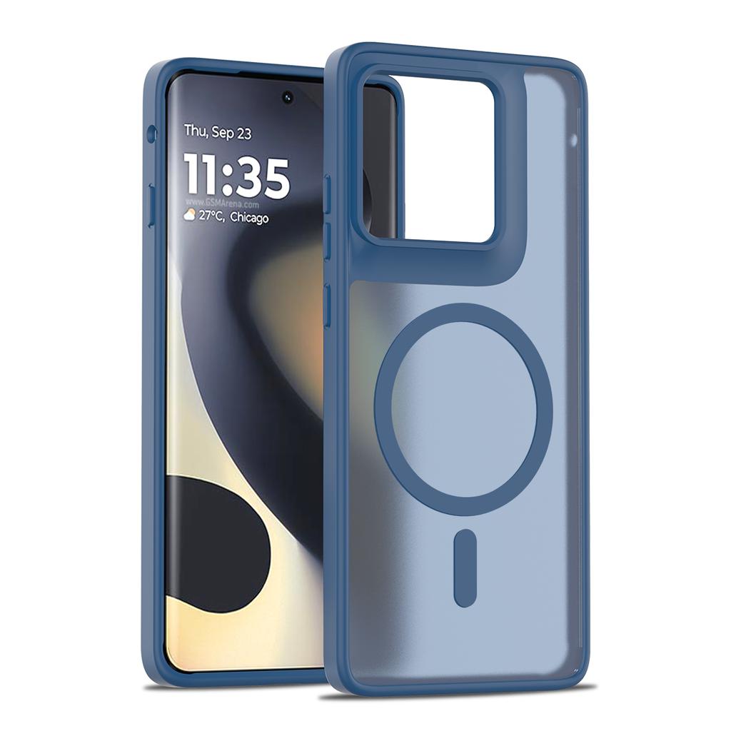 Magnetický kryt na telefon s pocitem kůže pro Motorola Edge 2025 Gen 6 5G Magsafe Bezdrátové nabíjení TPU rám Zadní kryt z tvrdého plastu Fundas