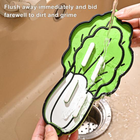 Suport capac oală Slot Anti-Alunecare Formă Varză Chineză Suport capac oală Silicon Depozitare Tocător Organizator Bucătărie