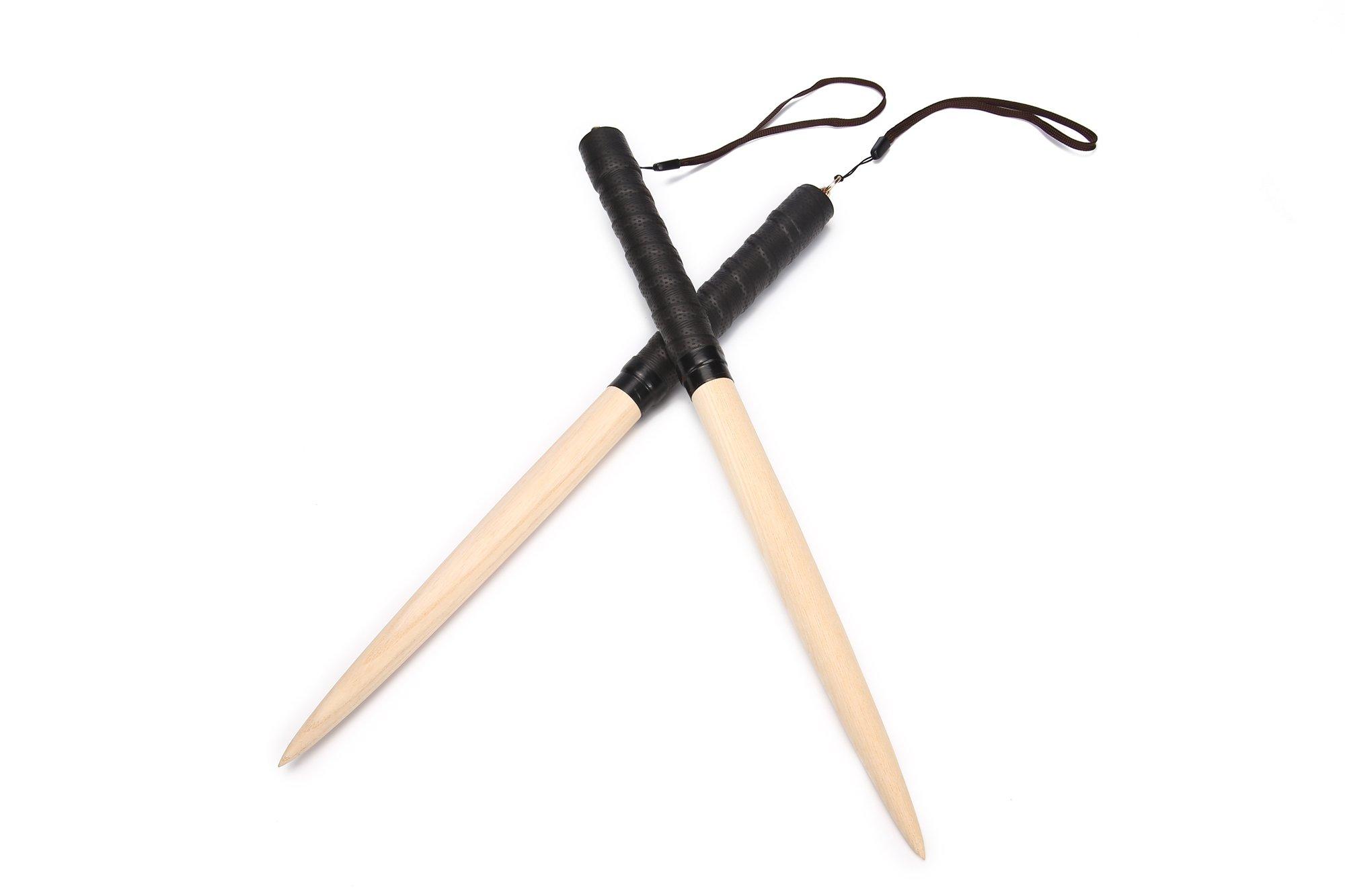 

Gekirin Mybachi Wooden Bat, Tapered, with Easy-to-Hold Strap, Made of Ash Hardwood, Unique Wood Grain, 350mm-20mm (Black)