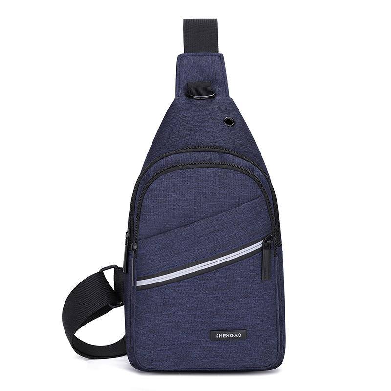 Men's Casual Breast Bag, Trendy Oblique Span Bag, Multi-layer Oxford Cloth Large-capacity Breast Bag.