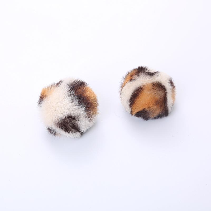 Leopard Print Plush Catnip Chew Toy Ball for Self-Play & Boredom Relief