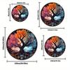 Velvet Crystal Velvet 3D Colorful Tree of Life Pattern Round Mat, Lightweight Washable Carpet, Suitable for Living Room Bedroom