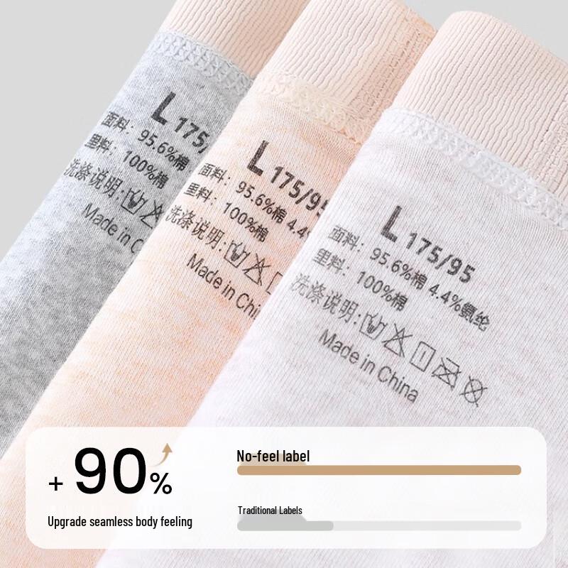 FitonTon Men's Pure Cotton Antibacterial Boxer Briefs 3-Pack