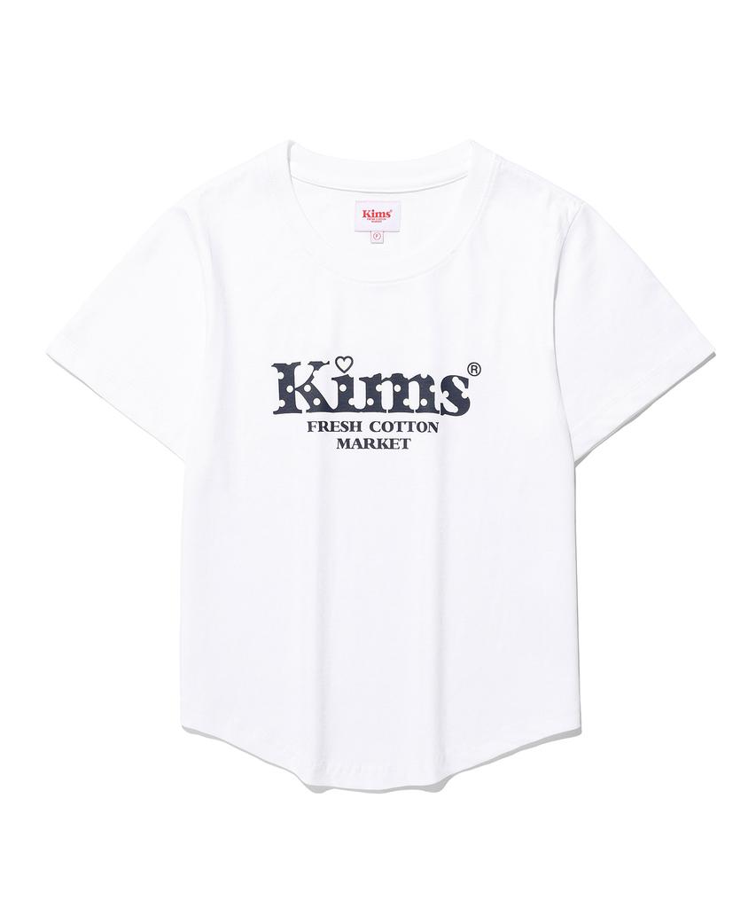 Kimseupeulesikoteunmakes Kims Bam Logo Dot Tee White(Navy)