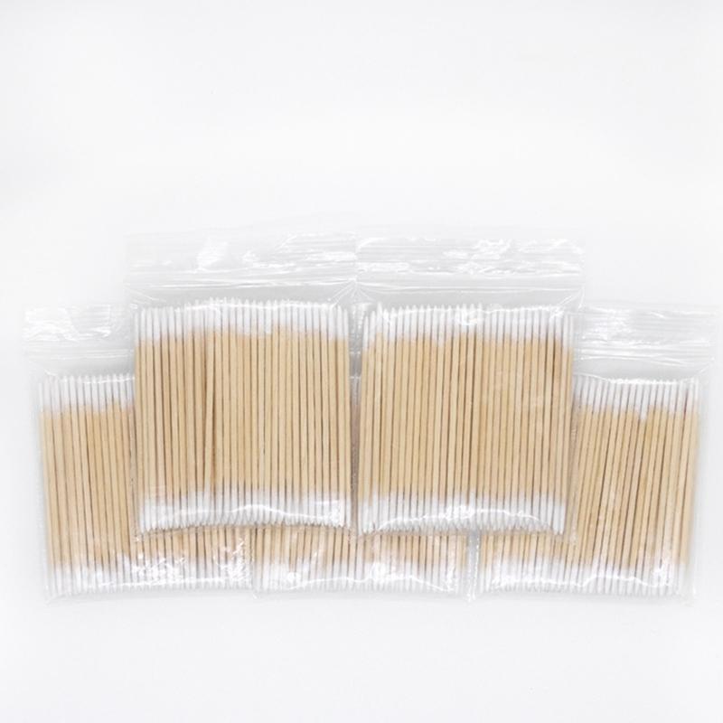 100Pcs Double Ended Precise Beauty Cotton Swabs User Friendly Wooden Stick Makeup Tool for Professional Correction Use