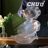 Luxuriöses Europäisches Glas Obstschalen-Set: Unregelmäßiges Spitzendesign für Zuhause & Kaffeetisch