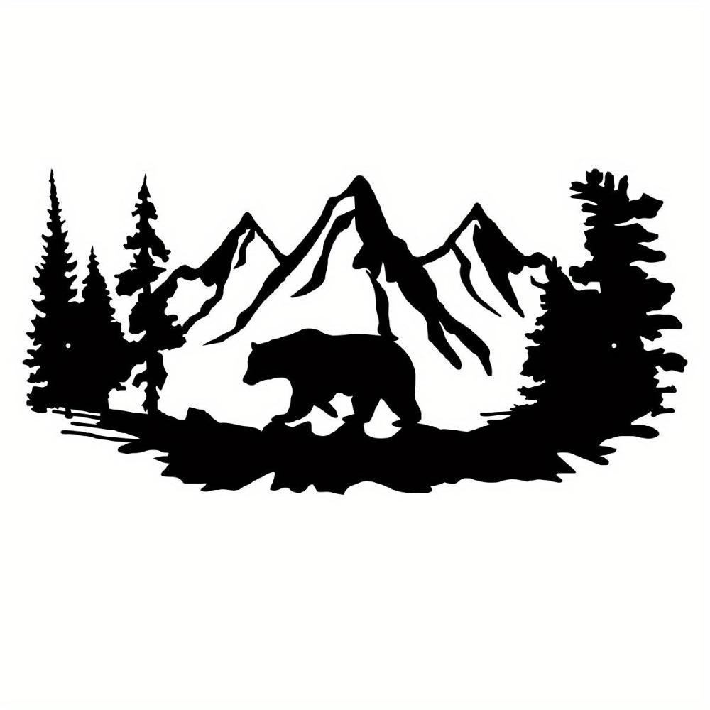 Metal Bear Nature Wall Art Outdoor Decor Modern Home