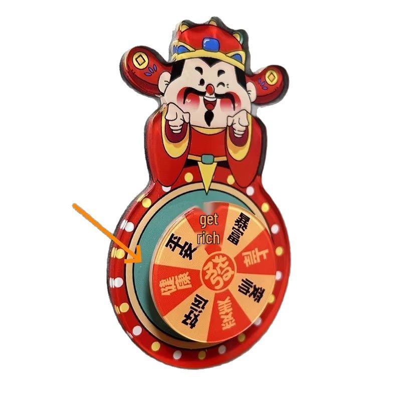 Rotatable Magnetic God of Wealth Fridge Sticker: A Must-Have Blessings Gift