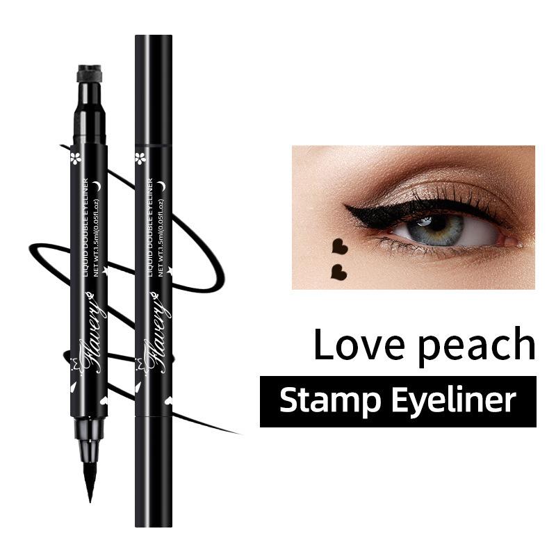 1PC Waterproof Double-headed Eyeliner - Including Star/love/moon Pattern, Quick Drying, Suitable for Beginners and Professionals