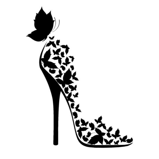 Reflective Car Vehicle Side Window Door Butterfly High Heels Decor Sticker Decal