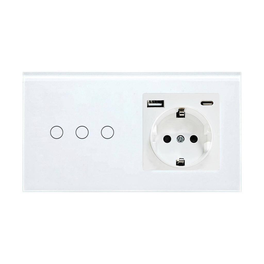European Standard Zigbee Smart Switch with Graffiti Design, Glass Panel, and Alice Voice Support
