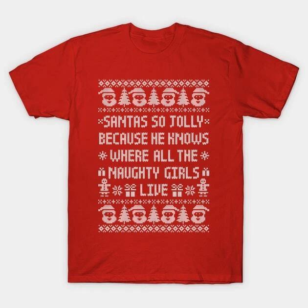 Funny Ugly Christmas Sweater - Naughty Girls - Jolly Santa Made in Australia T-S 4XL