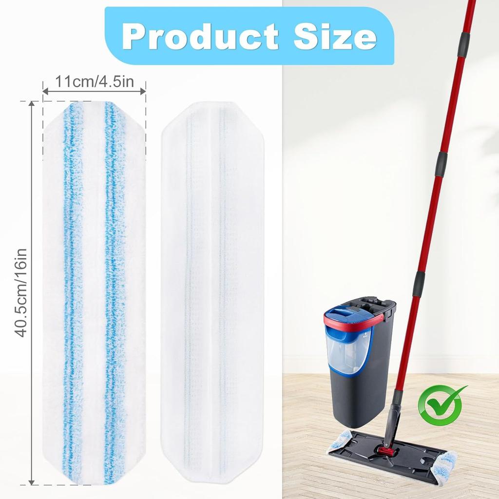 12 Inch Washable Mop Replacement Pad Microfiber Cloth for O-Cedar ProMist MAX Vileda Flat Mop Floor Cleaning