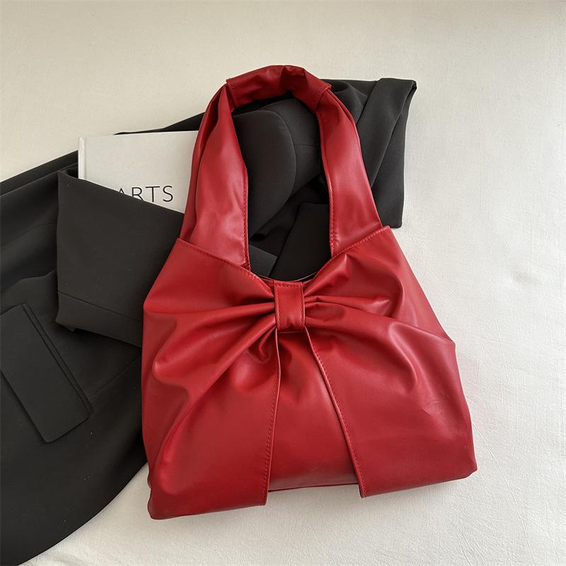 Korean version of beautiful exquisite bow bag women's fashion denim commuting large capacity trend foreign style shoulder bag