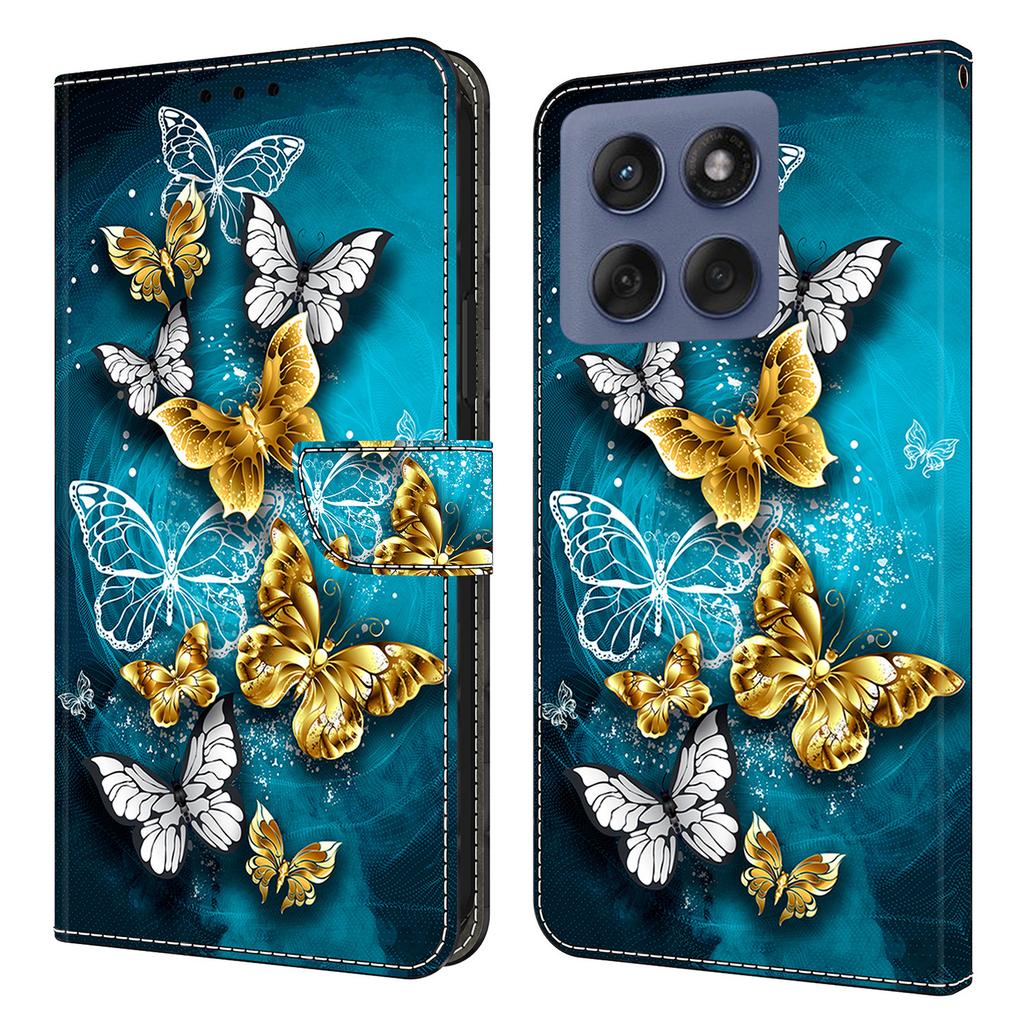 Pro Motorola Edge 60 Fusion 5G/Edge 60 5G Pouzdro Peněženka Stojan Vzorový Tisk PU Kůže Vyklápěcí Kryt na Telefon