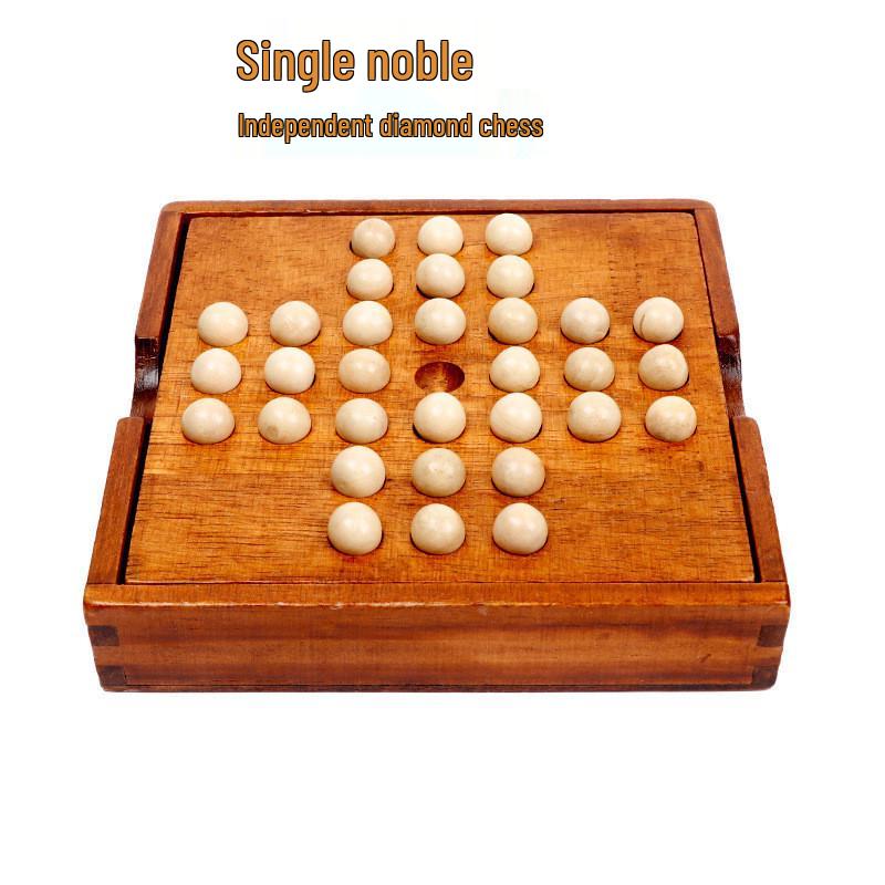 Gioco da Tavolo Solitario Diamante in Legno per Bambini – Giocattolo Educativo Kongming Chess da Scrivania