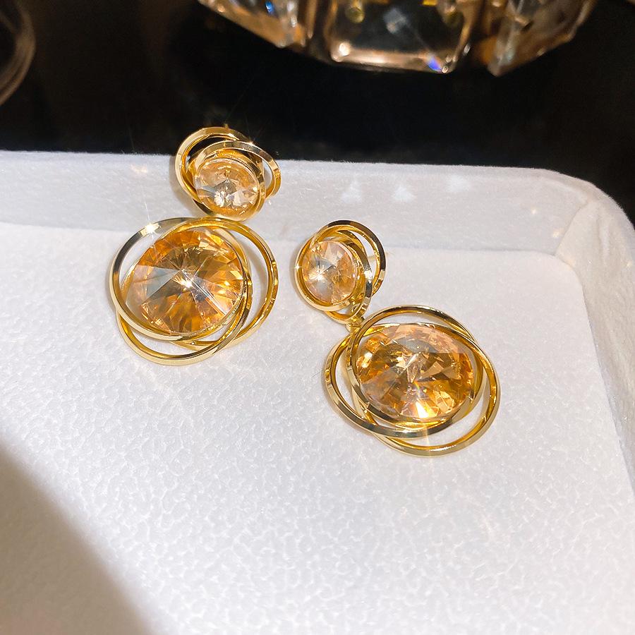 Silver Needle Retro Rhinestone Geometric Stud Earrings - Luxury, Fashionable Accessories for Women